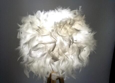 Feather lamp shades